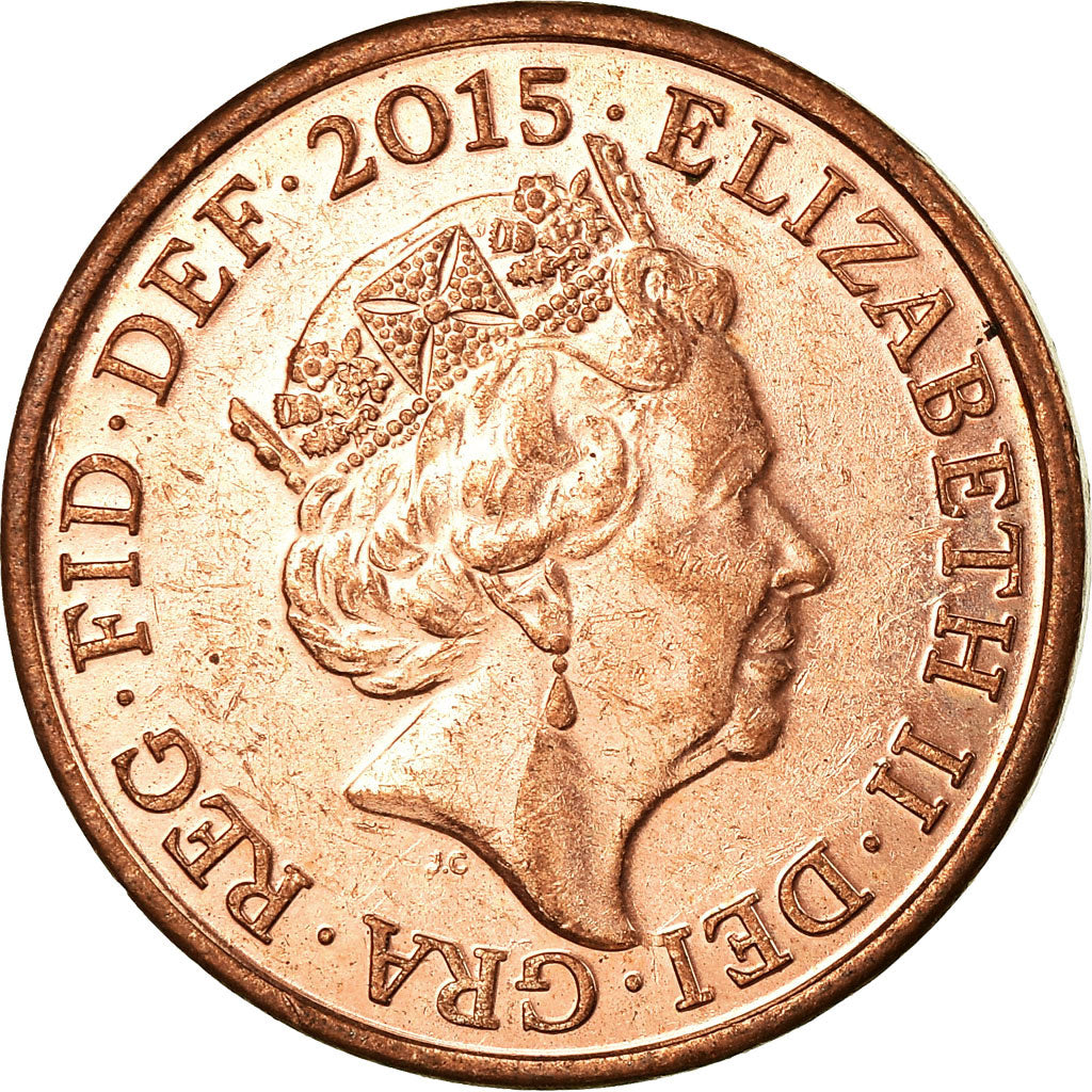Coin, Great Britain, New Penny, 2015, AU(55-58), Copper Plated Steel