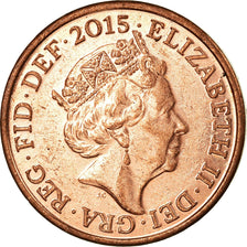 Coin, Great Britain, New Penny, 2015, AU(55-58), Copper Plated Steel