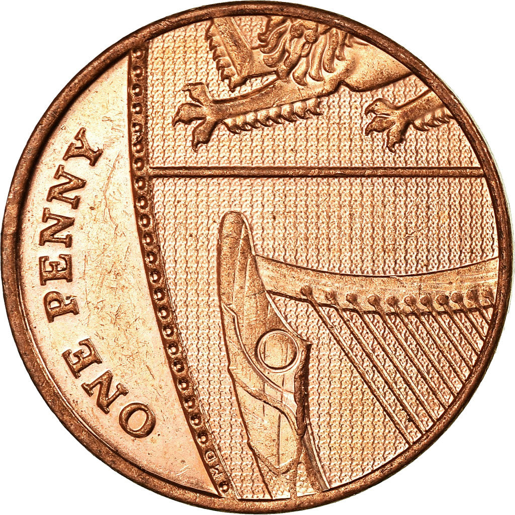 Coin, Great Britain, New Penny, 2015, AU(55-58), Copper Plated Steel