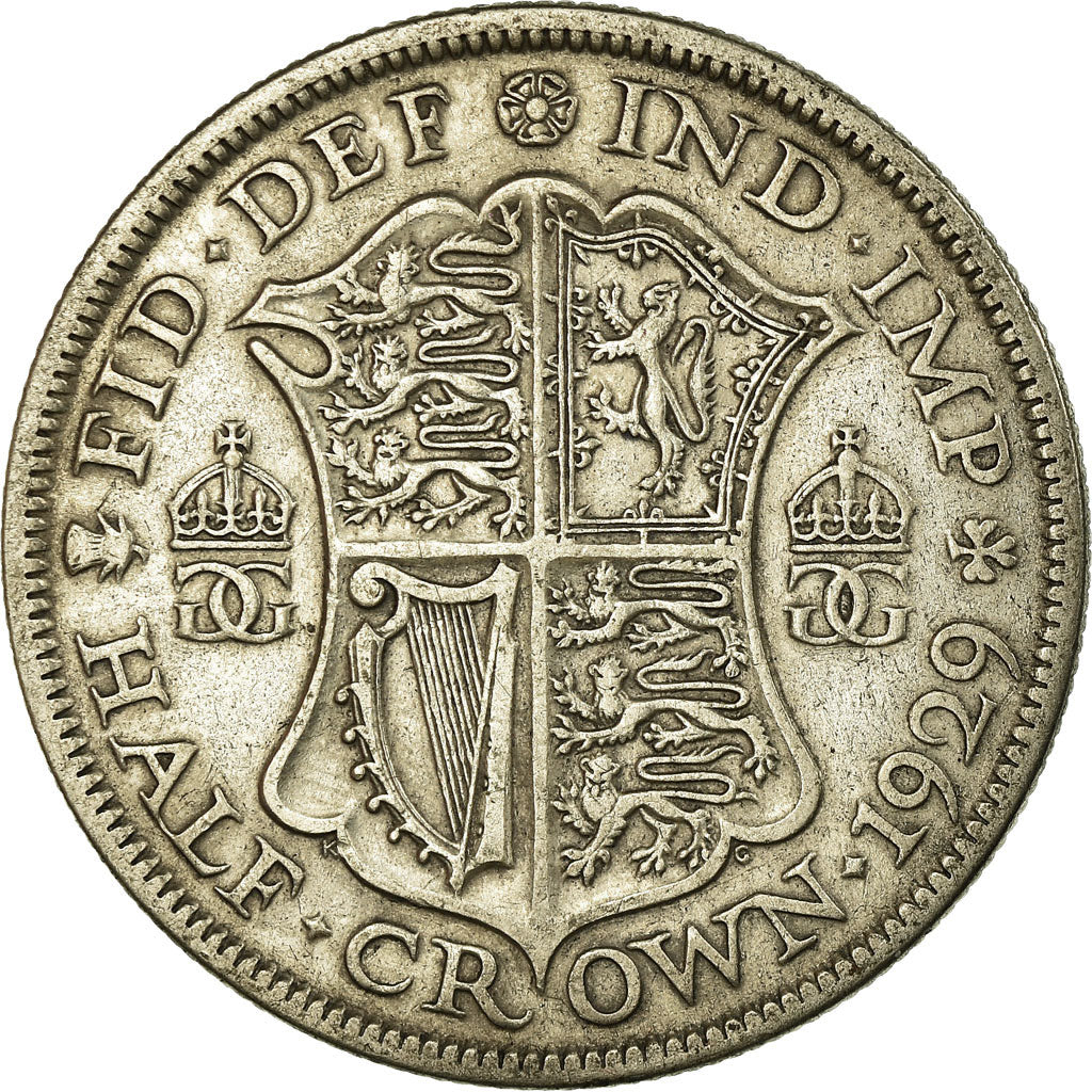 Coin, Great Britain, George V, 1/2 Crown, 1929, EF(40-45), Silver, KM:835