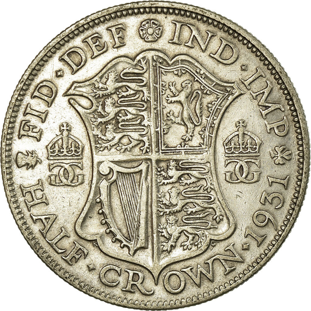 Coin, Great Britain, George V, 1/2 Crown, 1931, EF(40-45), Silver, KM:835