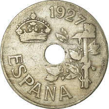 Coin, Spain, Alfonso XIII, 25 Centimos, 1927, VF(30-35), Copper-nickel, KM:742