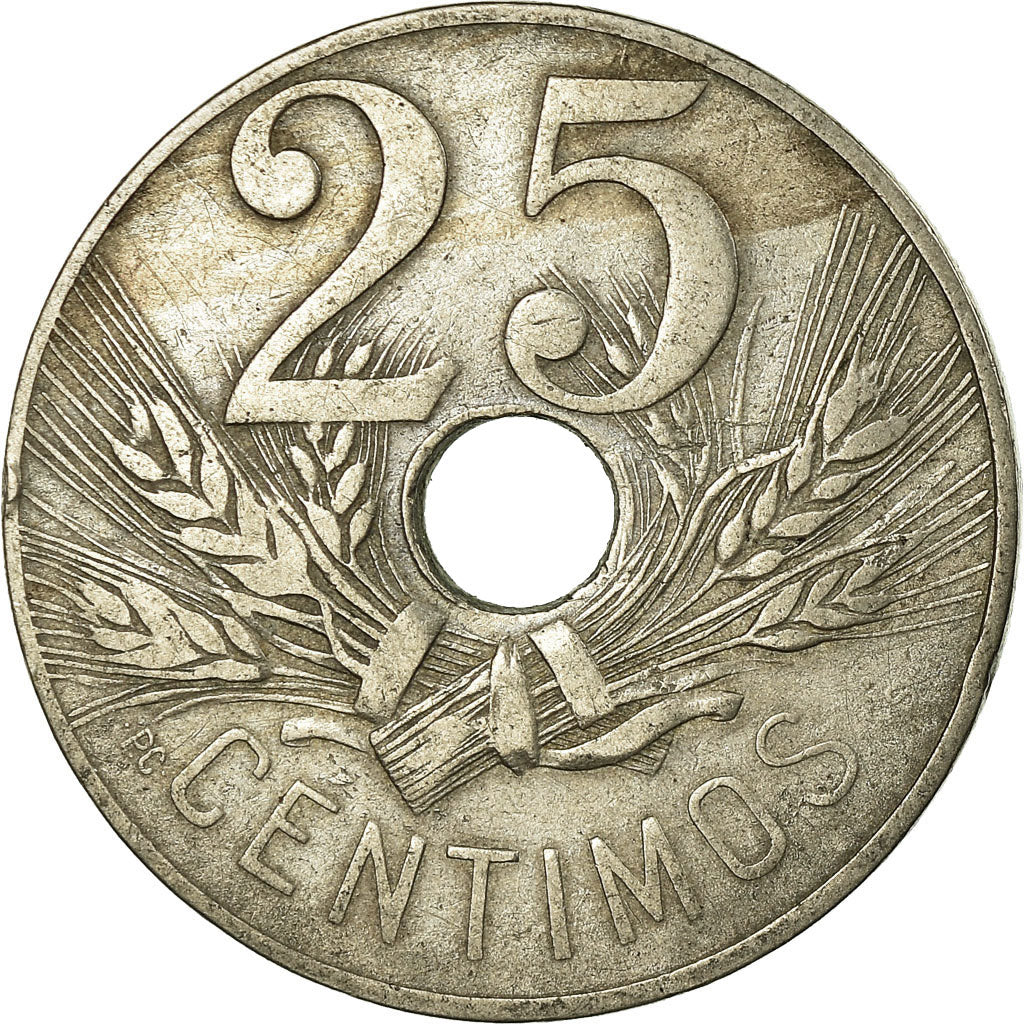 Coin, Spain, Alfonso XIII, 25 Centimos, 1927, VF(30-35), Copper-nickel, KM:742