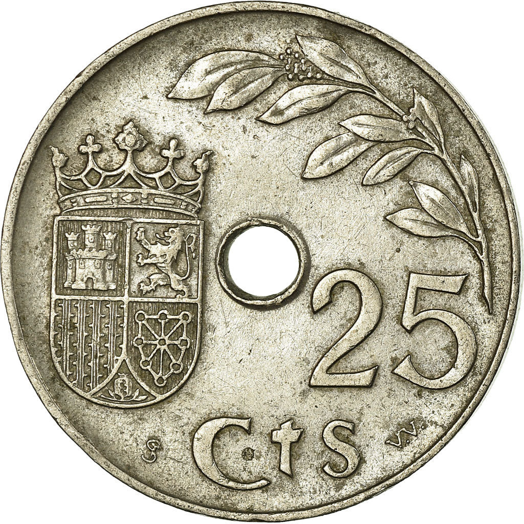 Monnaie, Espagne, 25 Centimos, 1937, Vienna, TTB, Copper-nickel, KM:753