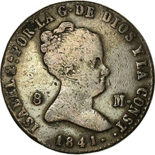 Moneda, España, Isabel II, 8 Maravedis, 1841, Segovia, BC, Cobre, KM:531.3