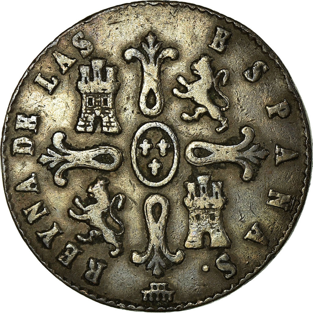 Moneda, España, Isabel II, 8 Maravedis, 1841, Segovia, BC, Cobre, KM:531.3