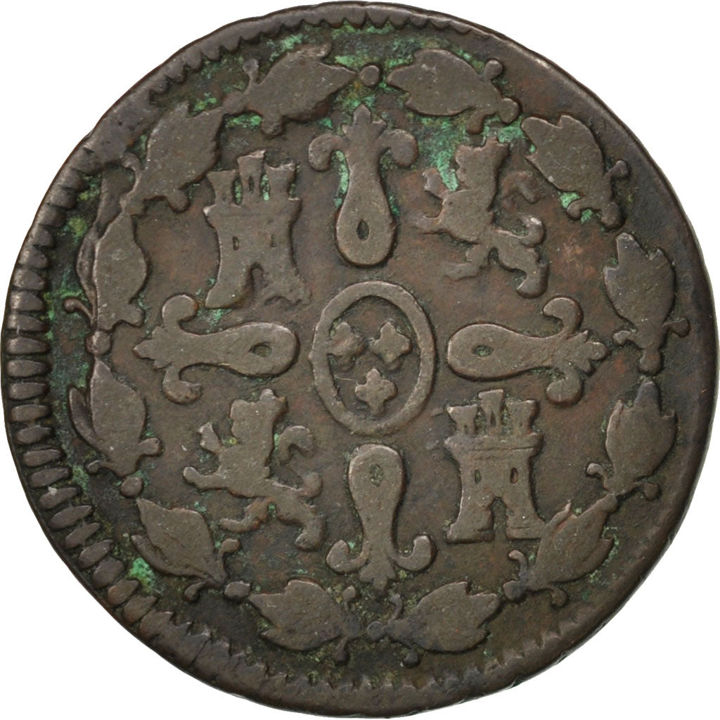 SPAIN, 4 Maravedis, 1806, Segovia, KM #427, VF(30-35), Copper, 4.84