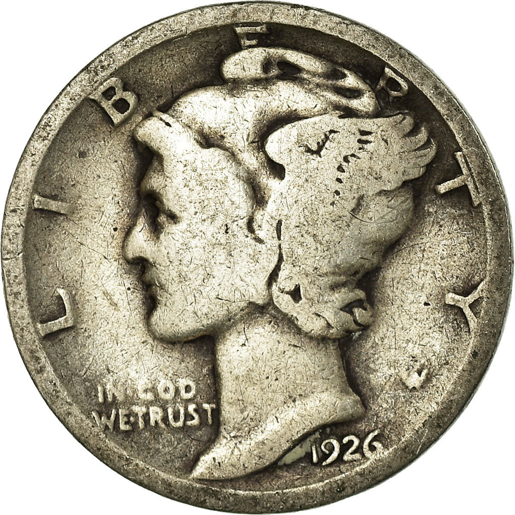 Coin, United States, Mercury Dime, Dime, 1926, U.S. Mint, Philadelphia