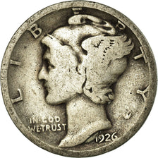 Coin, United States, Mercury Dime, Dime, 1926, U.S. Mint, Philadelphia