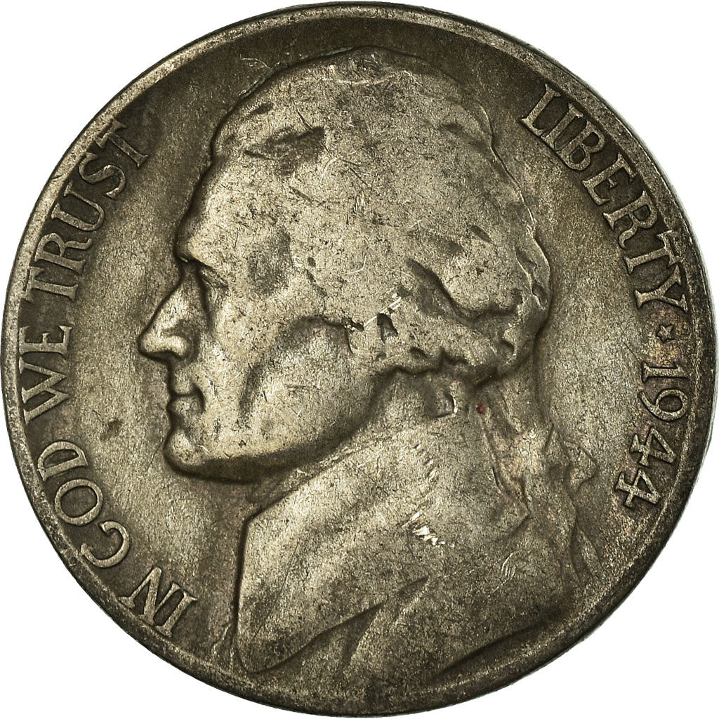 Münze, Vereinigte Staaten, Jefferson Nickel, 5 Cents, 1944, U.S. Mint