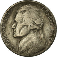 Münze, Vereinigte Staaten, Jefferson Nickel, 5 Cents, 1944, U.S. Mint