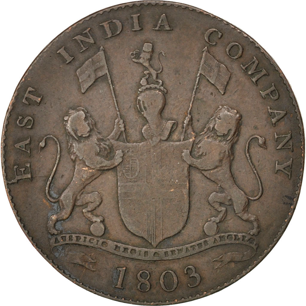 INDIA - BRITANNICA, MADRAS PRESIDENCY, 20 Cash, 1803, Soho Mint, Birmingham,...