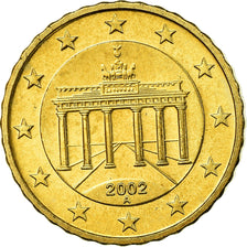 GERMANY - FEDERAL REPUBLIC, 10 Euro Cent, 2002, MS(65-70), Brass, KM:210
