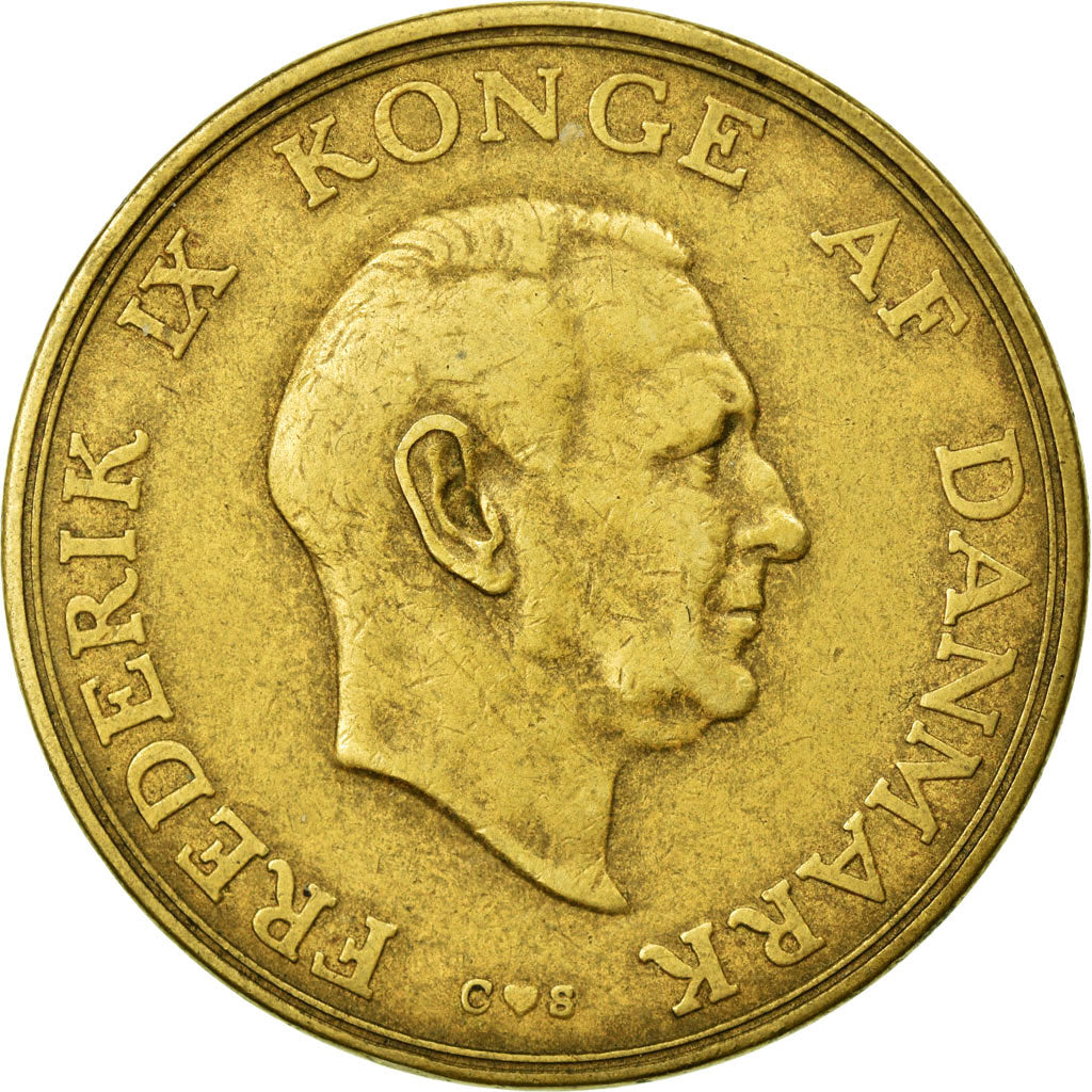 Coin, Denmark, Frederik IX, 2 Kroner, 1957, EF(40-45), Aluminum-Bronze, KM:838.2