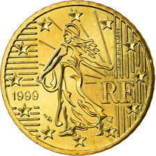 France, 50 Euro Cent, 1999, MS(65-70), Brass, KM:1287