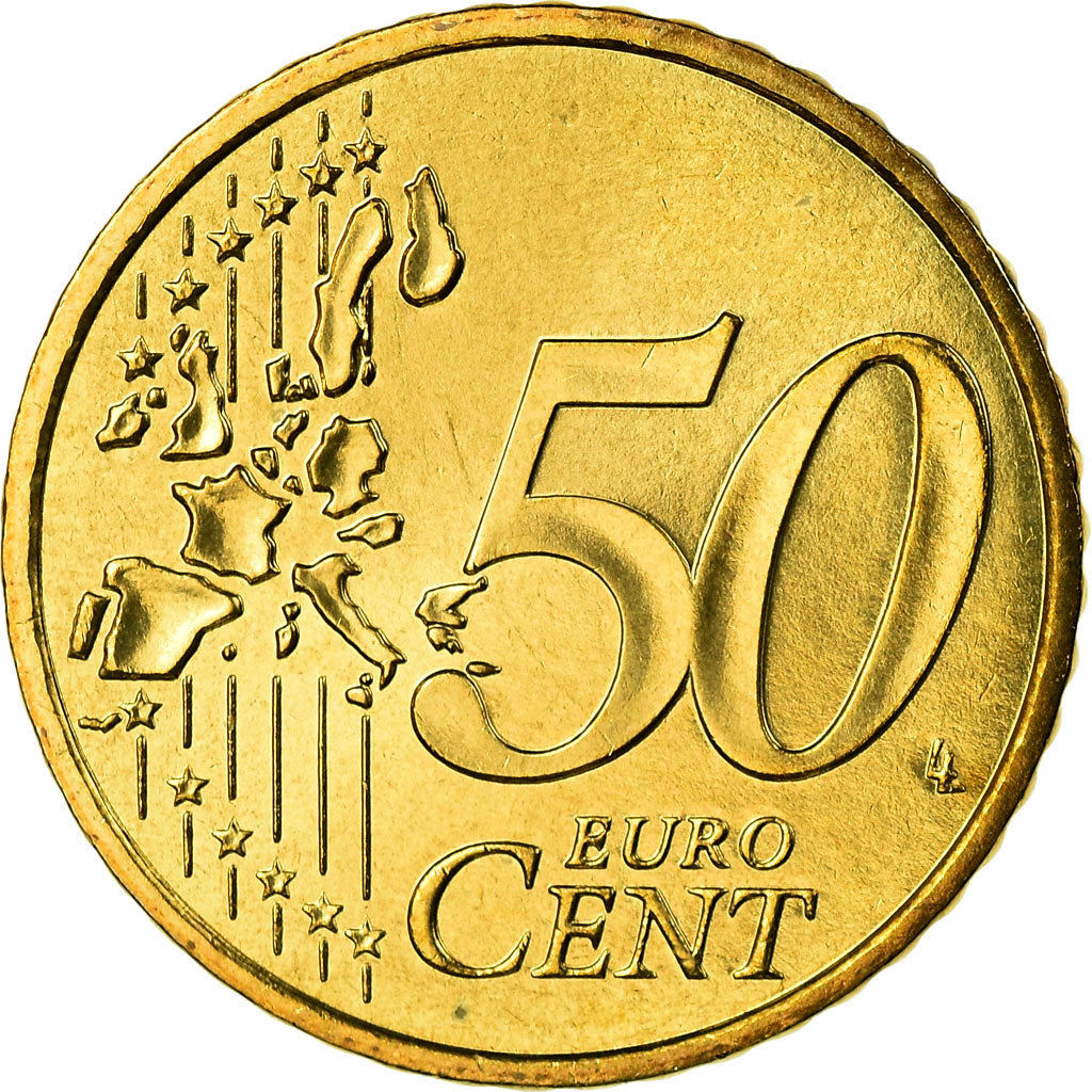 France, 50 Euro Cent, 1999, MS(65-70), Brass, KM:1287