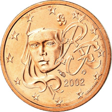 France, 2 Euro Cent, 2002, MS(65-70), Copper Plated Steel, KM:1283