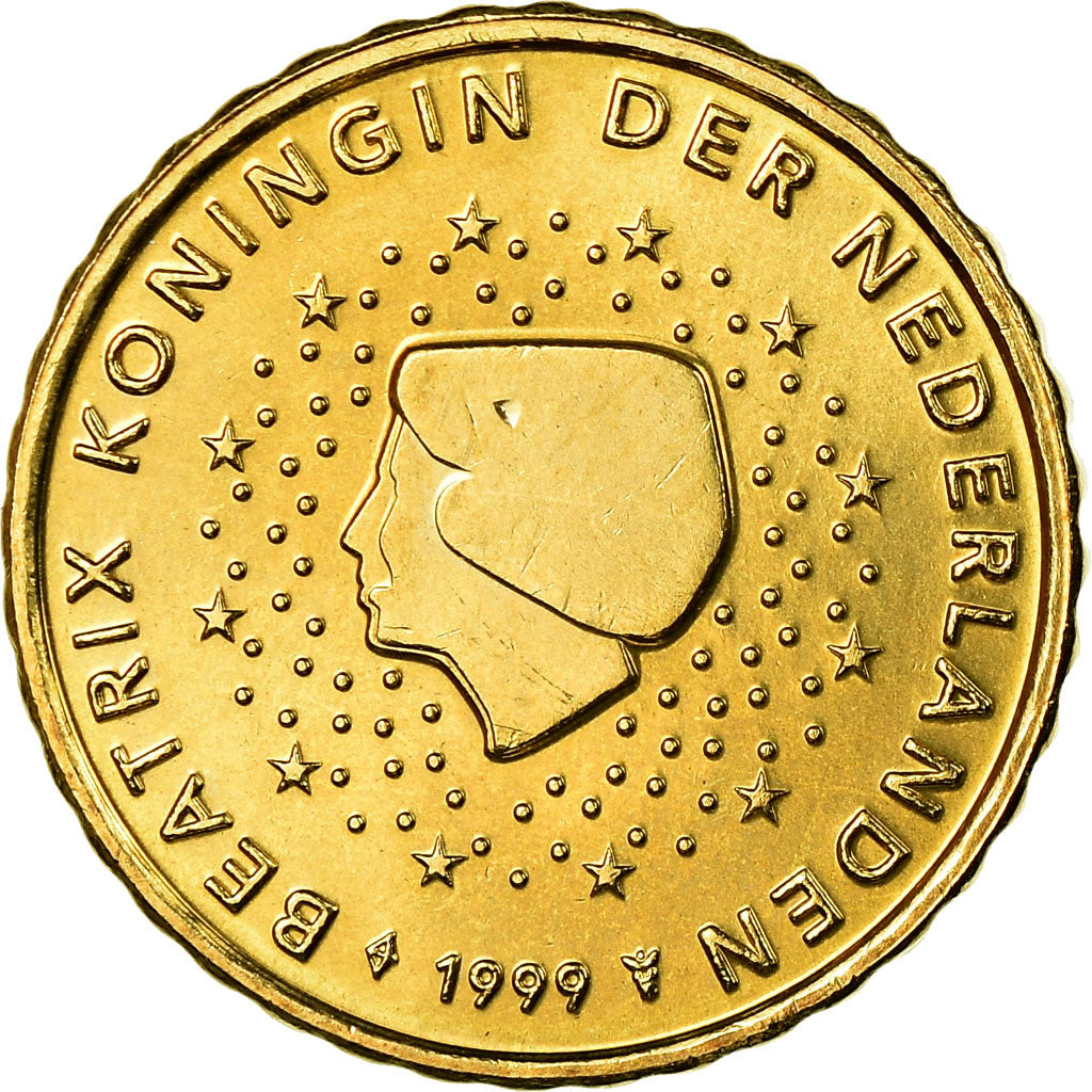Netherlands, 10 Euro Cent, 1999, AU(55-58), Brass, KM:237