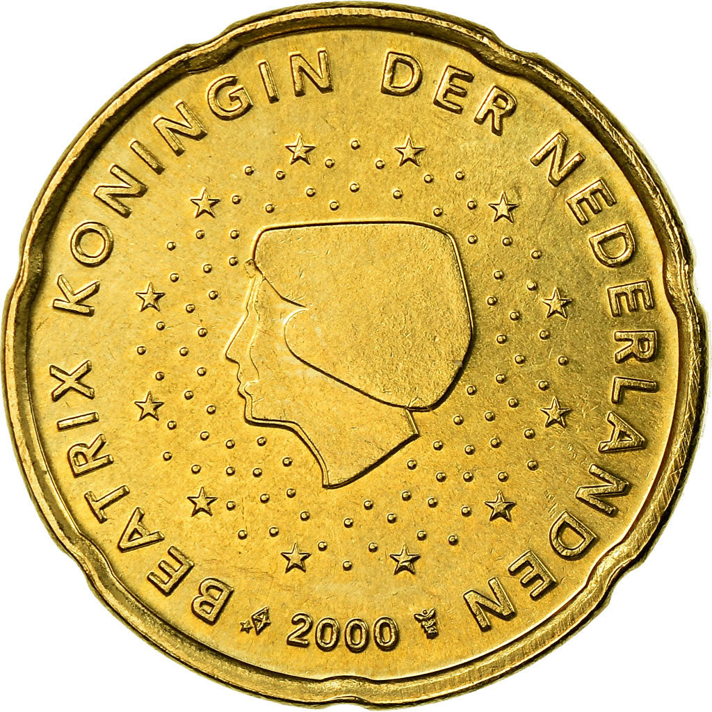 Niederlande, 20 Euro Cent, 2000, VZ, Messing, KM:238