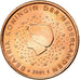Nederland, Euro Cent, 2001, PR, Copper Plated Steel, KM:234
