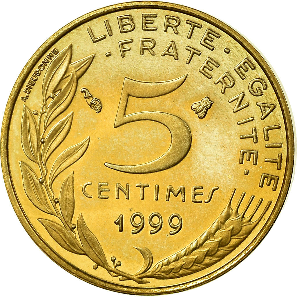 Monnaie, France, Marianne, 5 Centimes, 1999, Paris, Proof, FDC, Aluminum-Bronze
