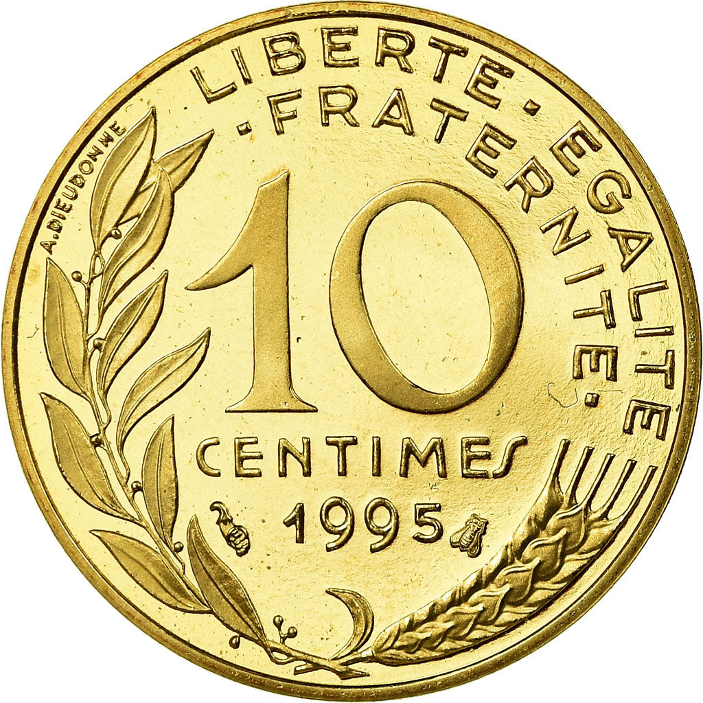 Munten, Frankrijk, Marianne, 10 Centimes, 1995, Paris, Proof, FDC