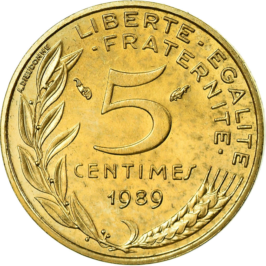 Coin, France, Marianne, 5 Centimes, 1989, Paris, MS(65-70), Aluminum-Bronze