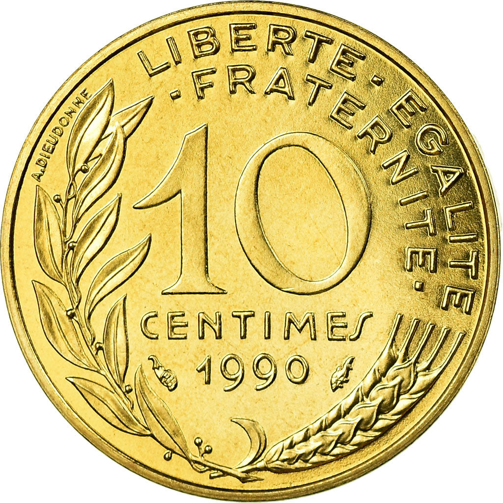 Coin, France, Marianne, 10 Centimes, 1990, Paris, MS(65-70), Aluminum-Bronze