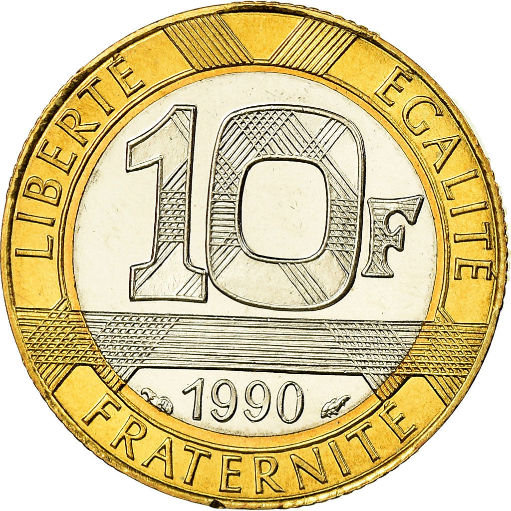 Moneta, Francja, Génie, 10 Francs, 1990, Paris, MS(65-70), Bimetaliczny