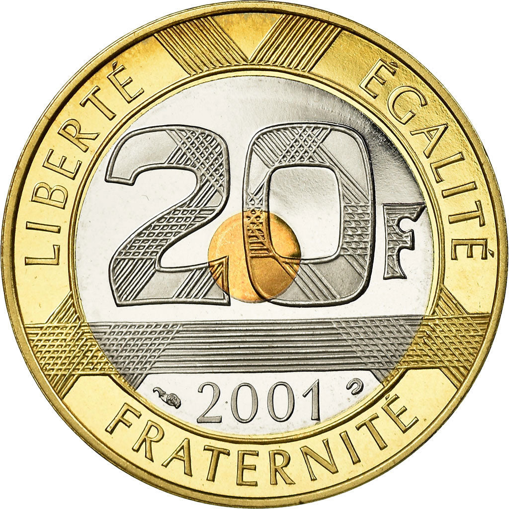 Coin, France, Mont Saint Michel, 20 Francs, 2001, Paris, Proof, MS(65-70)