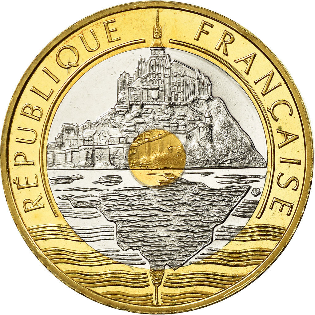Moeda, França, Mont Saint Michel, 20 Francs, 1995, Paris, Proof, MS(65-70)