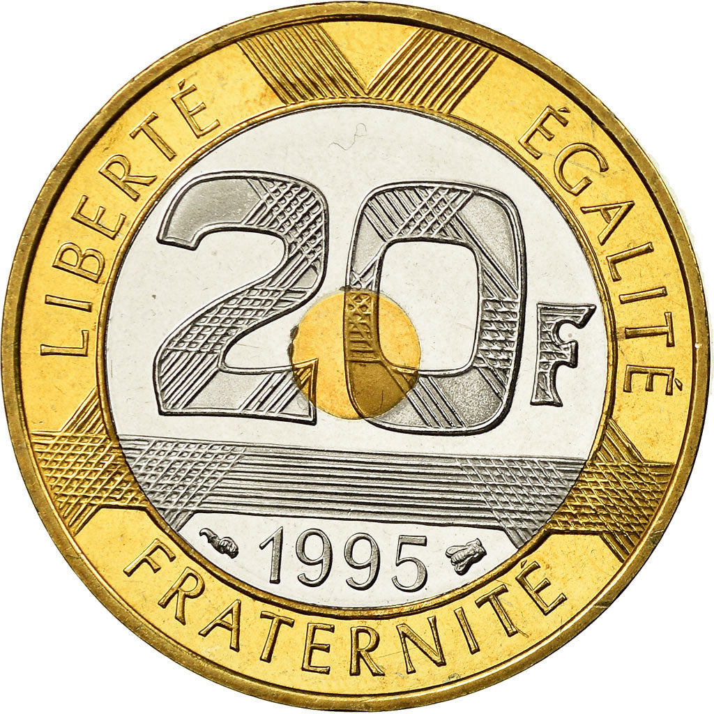 Moeda, França, Mont Saint Michel, 20 Francs, 1995, Paris, Proof, MS(65-70)