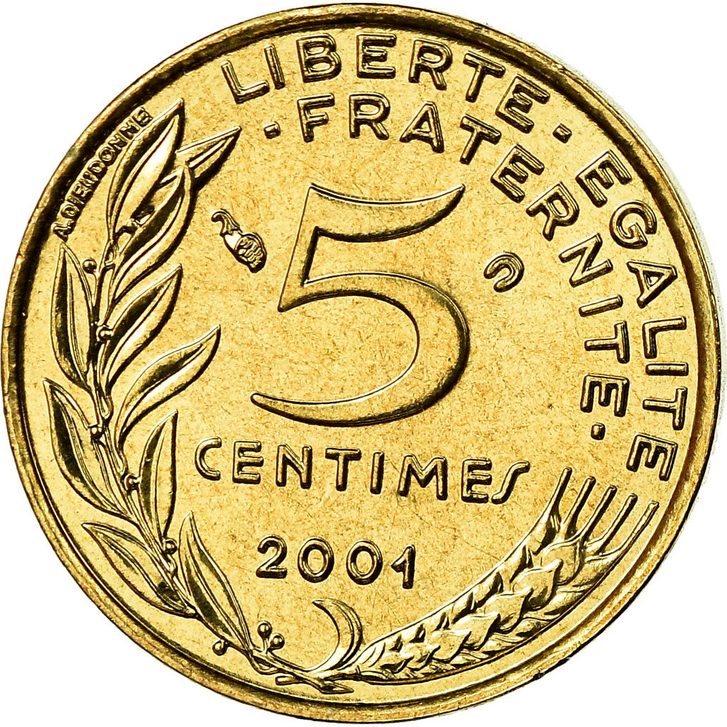 Monnaie, France, Marianne, 5 Centimes, 2001, Paris, FDC, Aluminum-Bronze
