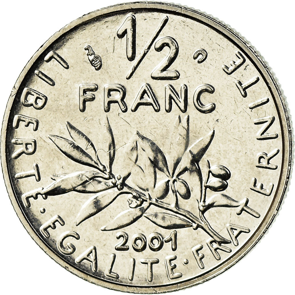 Coin, France, Semeuse, 1/2 Franc, 2001, Paris, MS(65-70), Nickel, KM:931.2