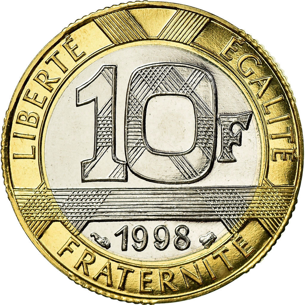 Munten, Frankrijk, Génie, 10 Francs, 1998, Paris, FDC, Aluminum-Bronze