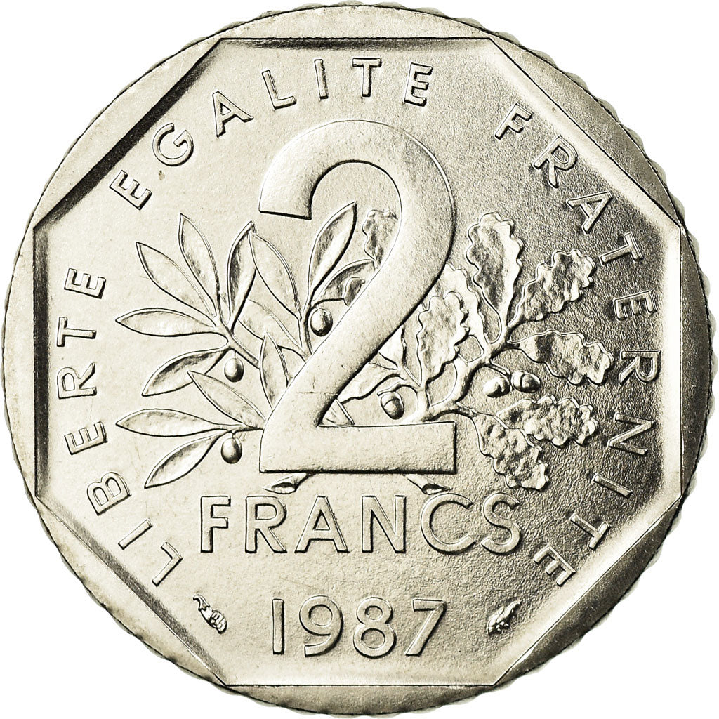 Coin, France, Semeuse, 2 Francs, 1987, Paris, MS(65-70), Nickel, KM:942.1