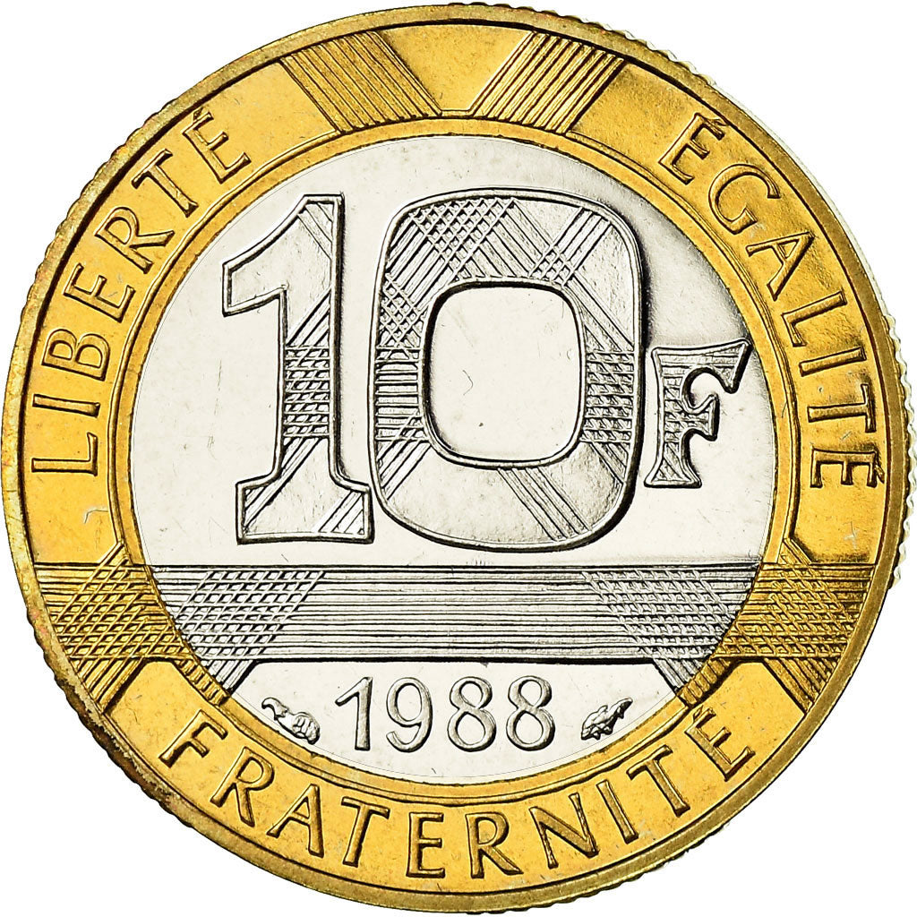 Münze, Frankreich, Génie, 10 Francs, 1988, Paris, STGL, Bi-Metallic, KM:964.1
