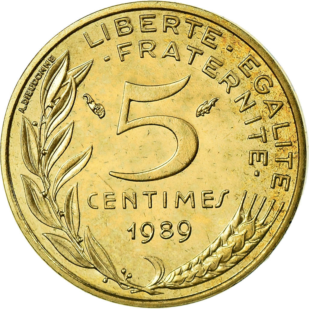 Coin, France, Marianne, 5 Centimes, 1989, Paris, MS(65-70), Aluminum-Bronze
