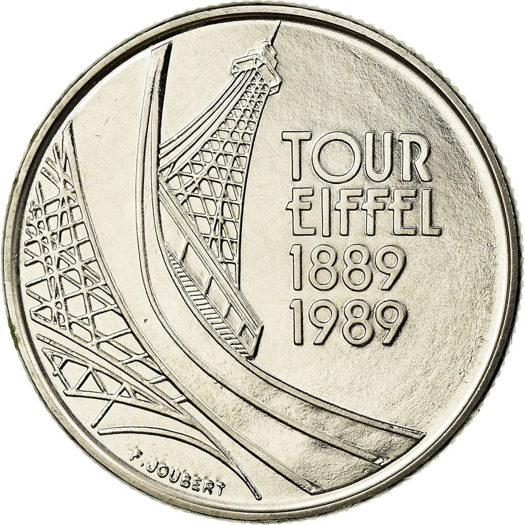 Munten, Frankrijk, Tour Eiffel, 5 Francs, 1989, Paris, FDC, Nickel, KM:968