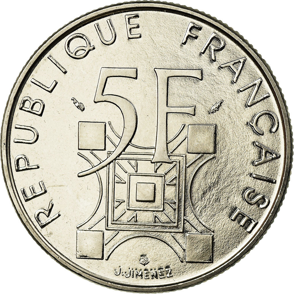 Munten, Frankrijk, Tour Eiffel, 5 Francs, 1989, Paris, FDC, Nickel, KM:968