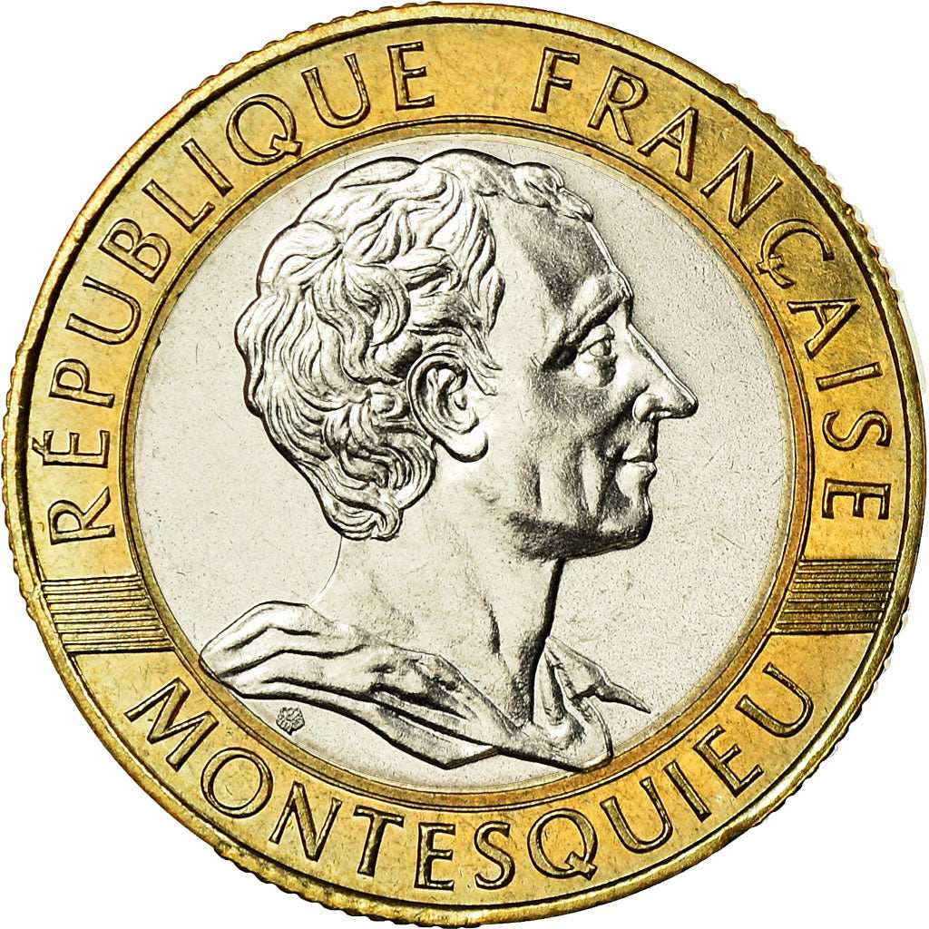 Münze, Frankreich, Montesquieu, 10 Francs, 1989, Paris, STGL, Bi-Metallic