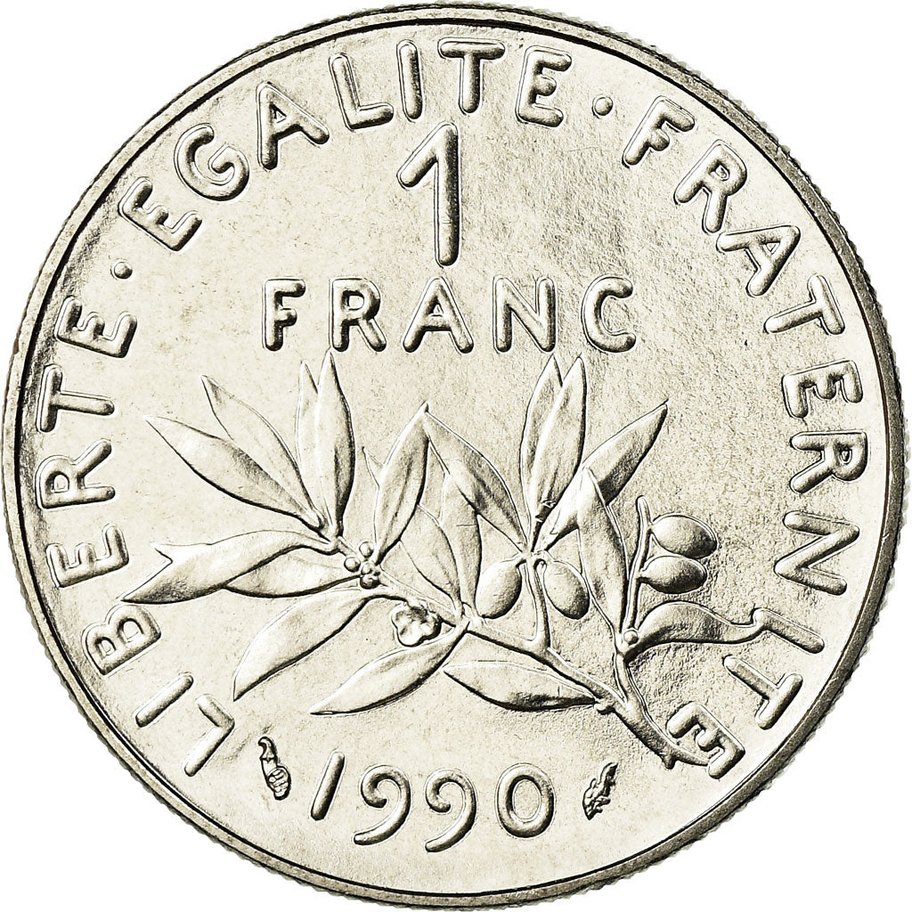 Coin, France, Semeuse, Franc, 1990, Paris, MS(65-70), Nickel, KM:925.1