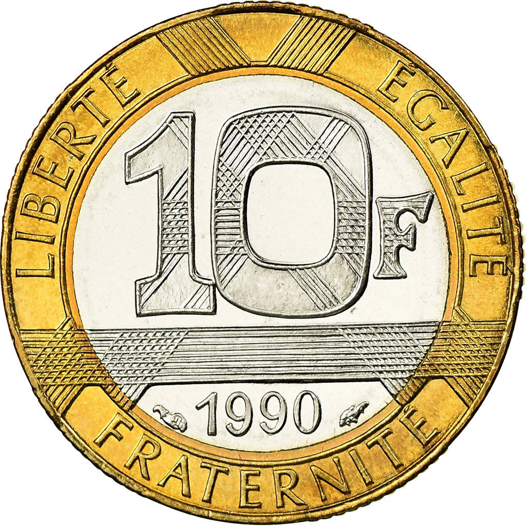 Coin, France, Génie, 10 Francs, 1990, Paris, MS(65-70), Bi-Metallic, KM:964.1