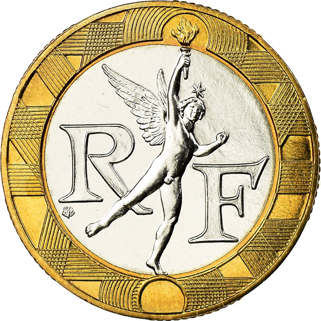 Coin, France, Génie, 10 Francs, 1990, Paris, MS(65-70), Bi-Metallic, KM:964.1