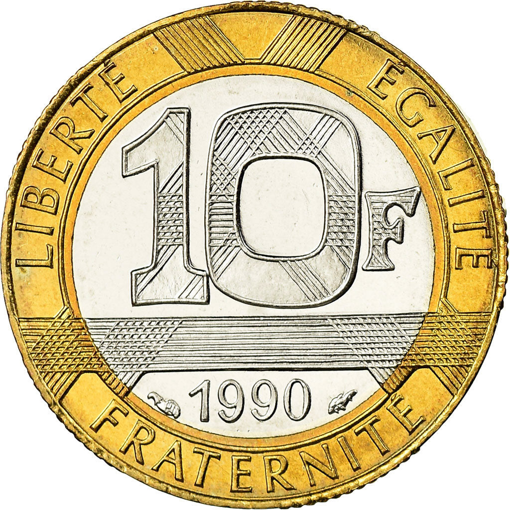 Coin, France, Génie, 10 Francs, 1990, Paris, MS(65-70), Bi-Metallic, KM:964.1