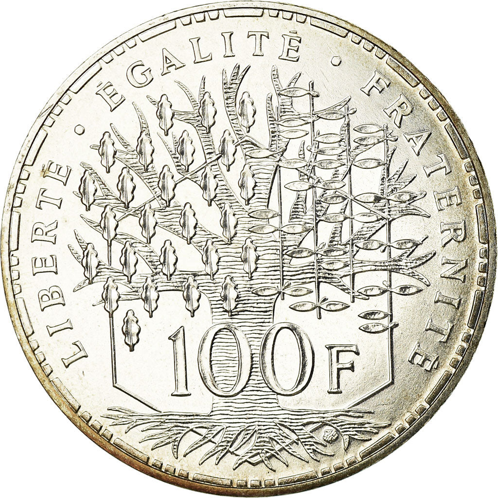Coin, France, Panthéon, 100 Francs, 1990, Paris, MS(65-70), Silver, KM:951.1