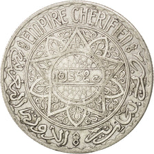 MOROCCO, 20 Francs, 1933, Paris, KM #39, AU(50-53), Silver, 35, 19.98