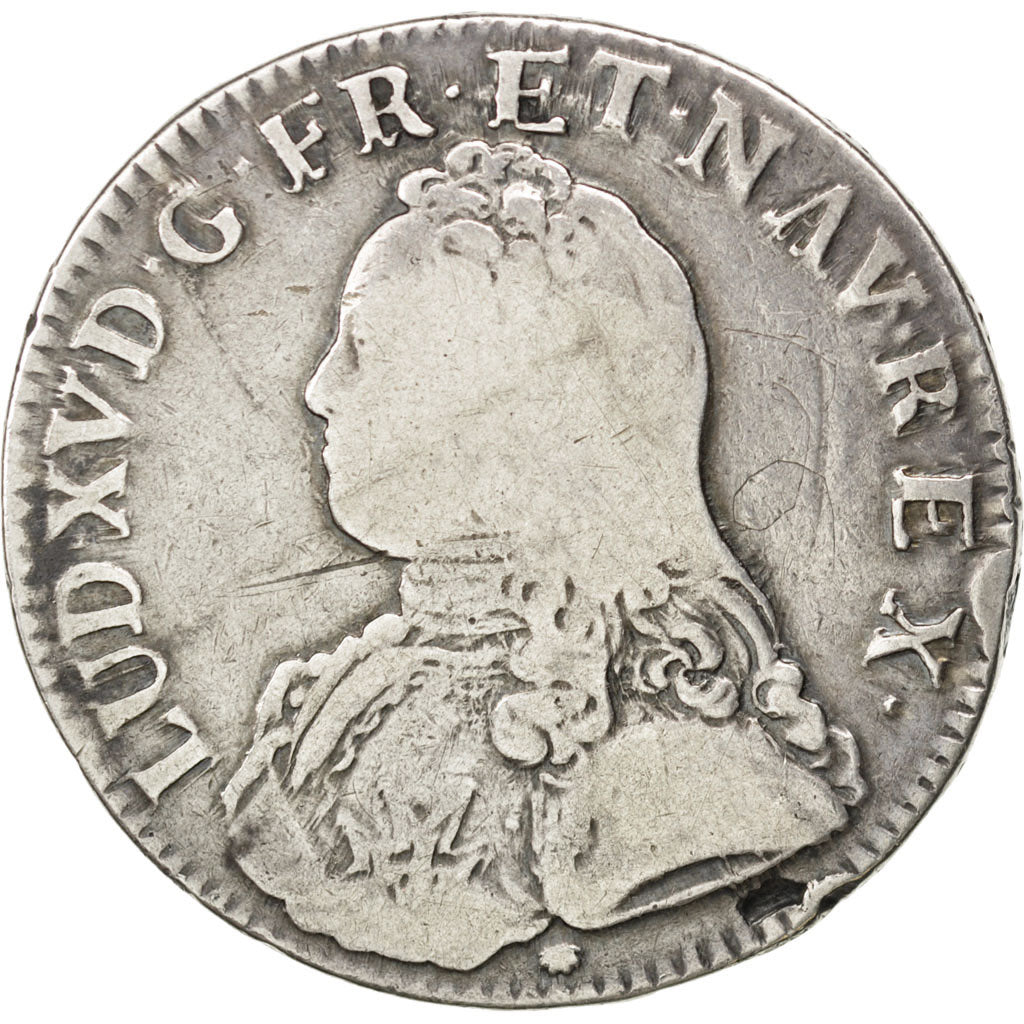 FRANCE, Écu aux branches d'olivier, ECU, 1732, Lyon, KM #486.6, VF(20-25), ...