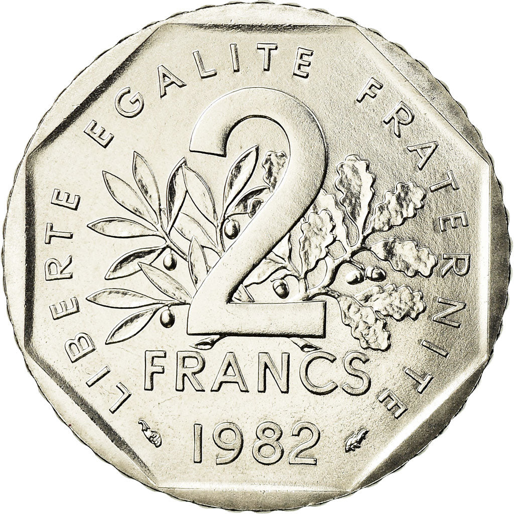 Moneda, Francia, Semeuse, 2 Francs, 1982, Paris, FDC, Níquel, KM:942.1