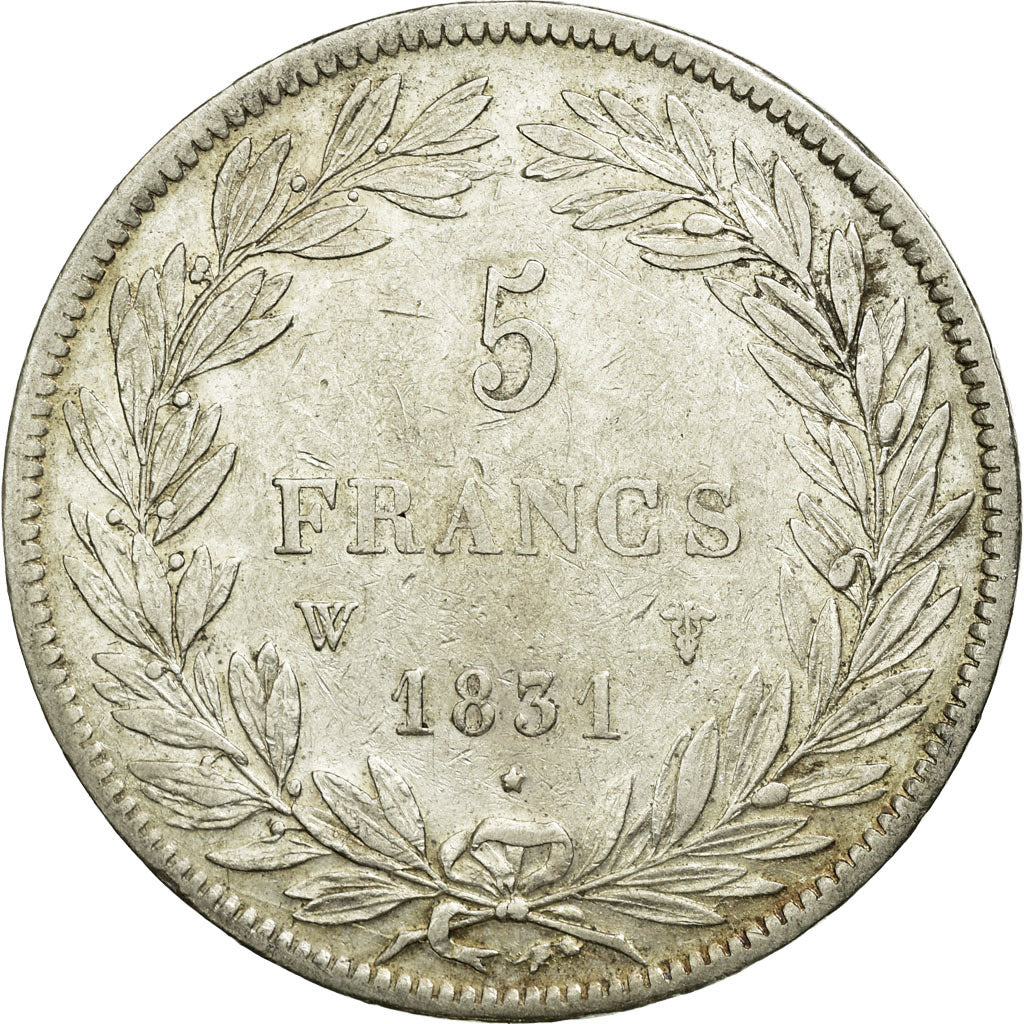 Coin, France, Louis-Philippe, 5 Francs, 1831, Lille, AU(50-53), Silver
